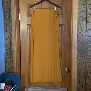 Long mustard yellow skirt